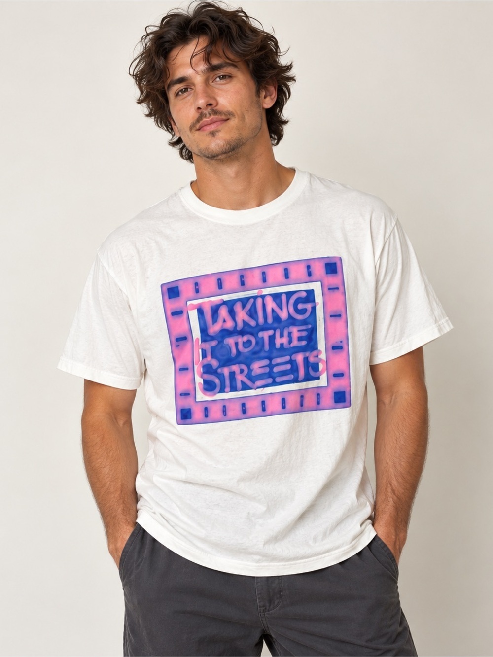 Vtg Taking It To The Streets Tshirt Cognos FY '90 Puffy Print Single Stitch XL